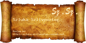Szluka Szilveszter névjegykártya